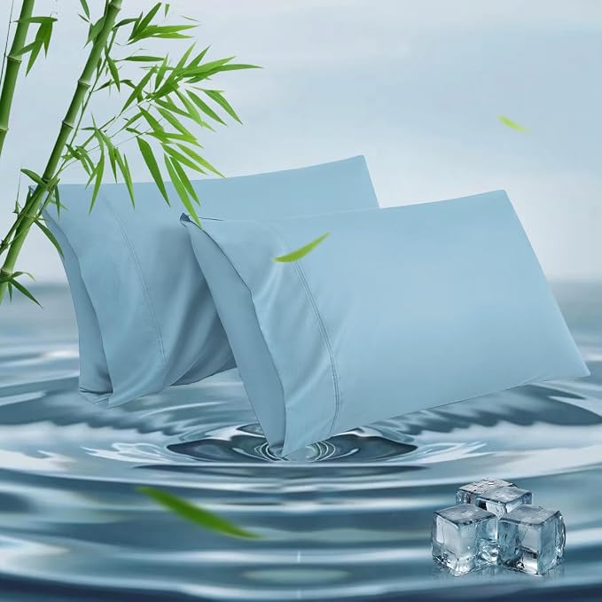 Queen Pillowcases, Cooling Viscose from Bamboo Pillow Covers by ParkdenyMattressProtector