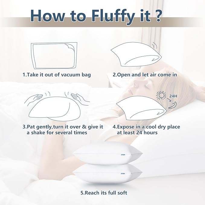 CozyLux Pillows King Size Set of 2, Hotel Quality Bed Pillows - Image 6