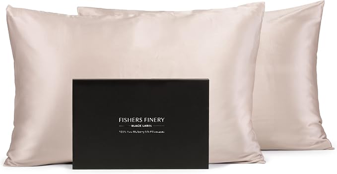 Fishers Finery 30mm 100% Pure Mulberry Silk Pillowcase 2 Pack, Quality Tested by FishersFinery