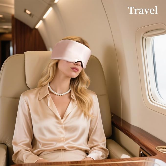 USlixury Silk Sleep Mask, 3D Contoured Sleeping Masks, 100% Mulberry Silk - Image 6