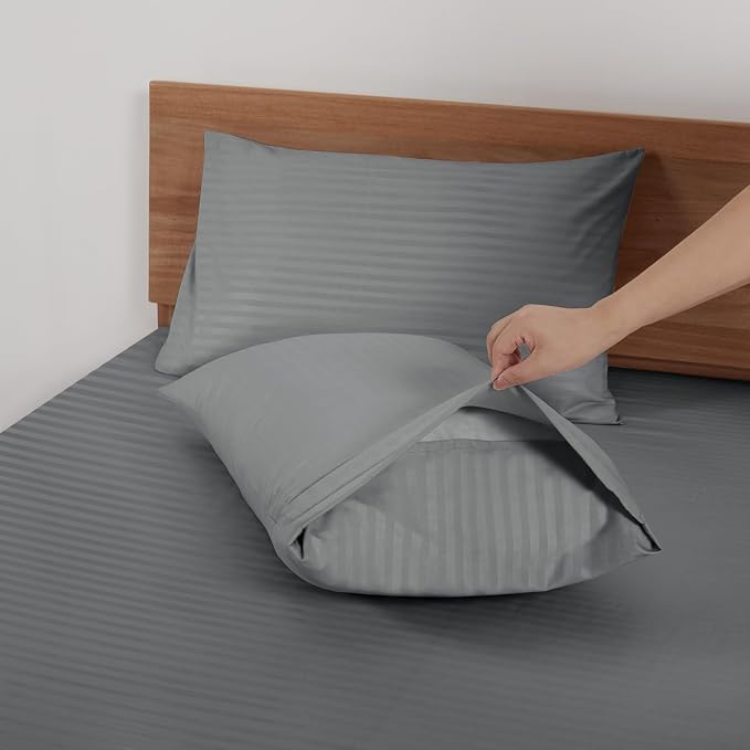 Mejoroom Striped King Size Sheet Set – Hotel Luxury Bed Sheets - Image 4