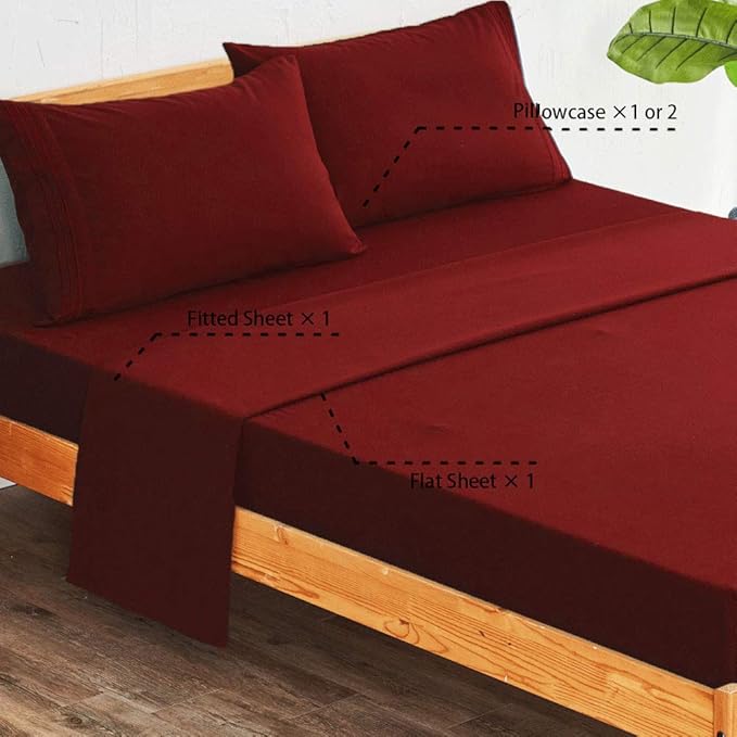 SONORO KATE Bed Sheet Set Super Soft Microfiber 1800 Thread Count Luxury - Image 2