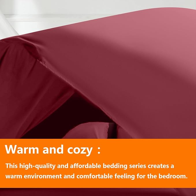 TAIMIT Burgandy King Size Comforter Set - Image 2