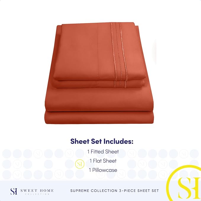 Twin Sheets - Breathable Luxury Sheets - 1800 Supreme Collection Extra Soft - Image 4