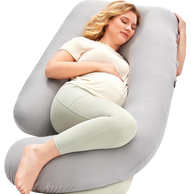 Momcozy Pregnancy Pillows for Sleeping, U Shaped Full Body Pillow for Pregnancy by Momcozy