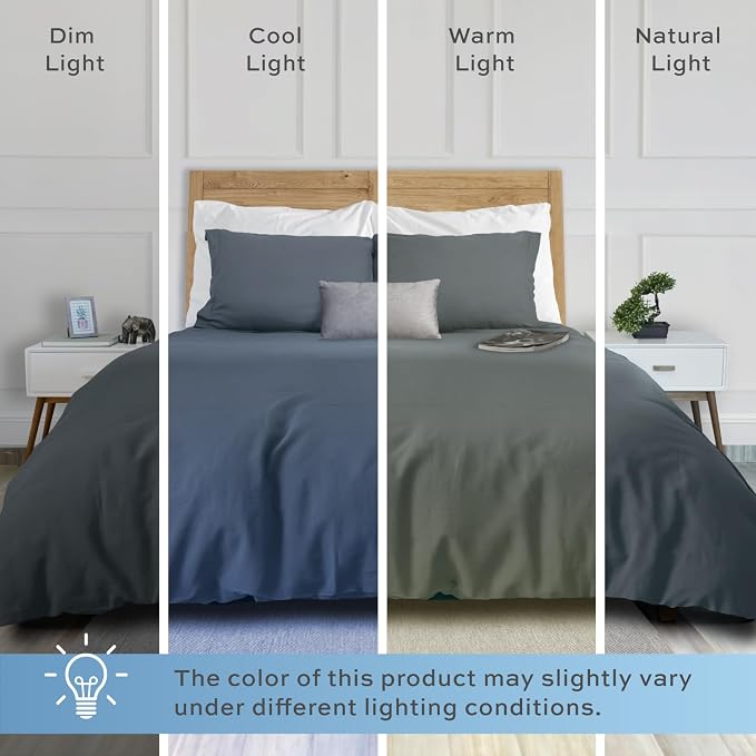 White Classic Grey Duvet Cover King Size, Microfiber Duvet Cover - Image 8