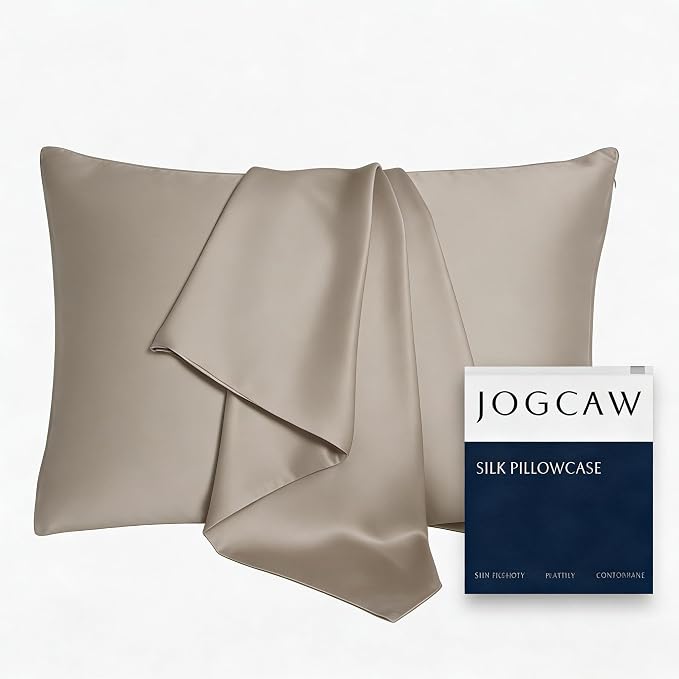 Silk Pillowcase for Hair and Skin, Soft Breathable Smooth Cooling Mulberry Silk by Jogcaw