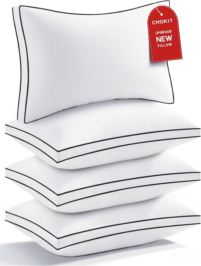 Premium Pillows Standard Size Set of 4, Fluffy and Supportive 7D Down by CHOKIT