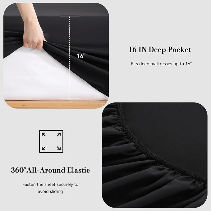 Full Sheet Set 4 Piece, Wrinkle Free, Oeko-Tex Certified - Image 3