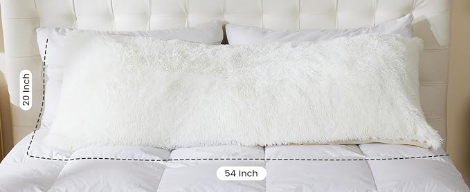 ZonLi Fuzzy Body Pillow Cover, 20 x 54 Pillowcase, Faux Fur Long Pillow Cover - Image 3