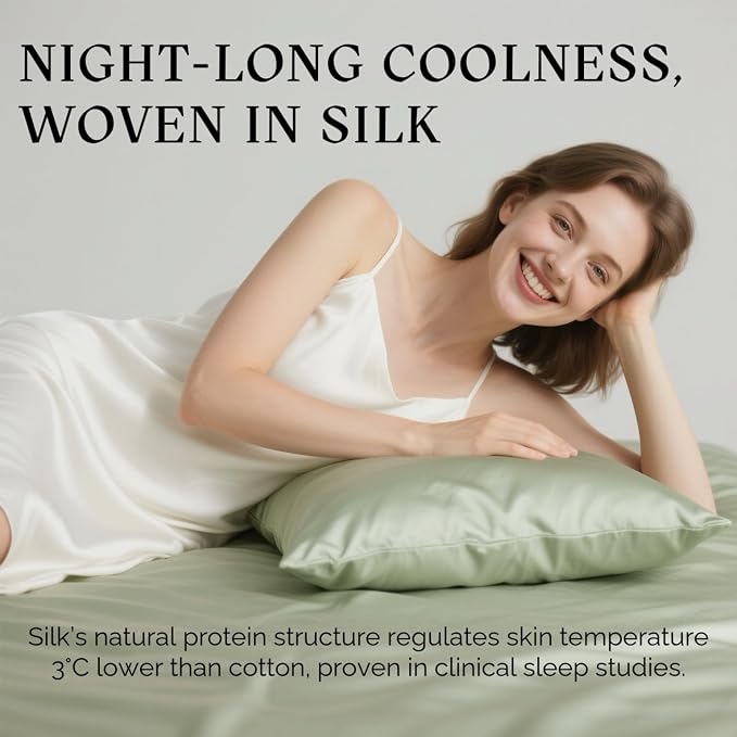 Ravmix Silk Pillow Cases with Zipper, 21momme Mulberry Silk Pillowcase - Image 5