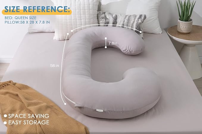 INSEN Cooling Pregnancy Pillow, Maternity Pillow - Image 9