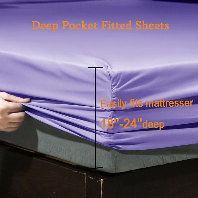 SONORO KATE Bed Sheet Set Super Soft Microfiber 1800 Thread Count Luxury - Image 3