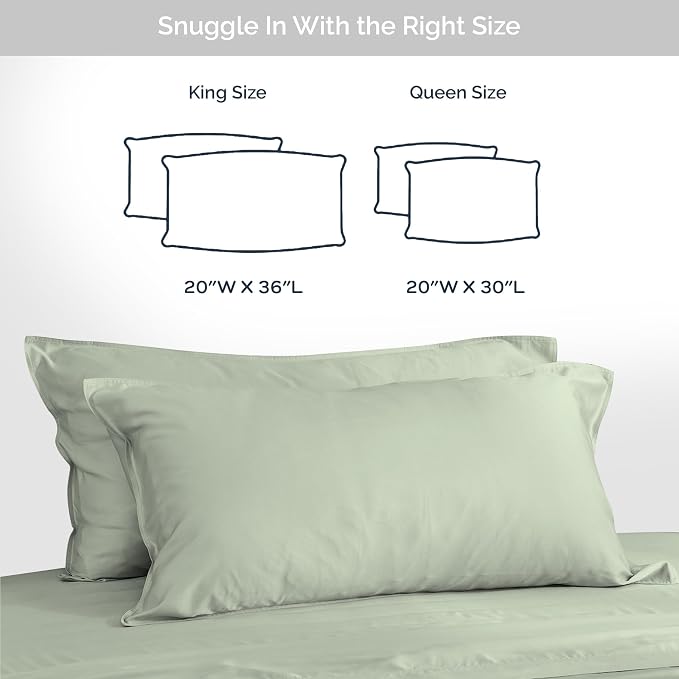 Pillow Cases Queen Size Set of 2 Pillowcases 100% Viscose from Bamboo Cooling - Image 6