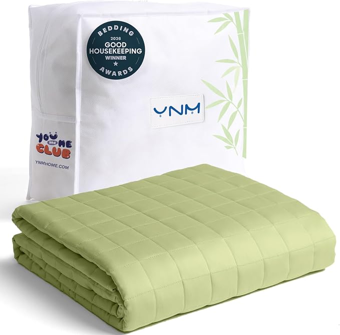YnM Cooling Weighted Blanket for Adults, 12lbs Heavy Bed Throw for One Person by YNM