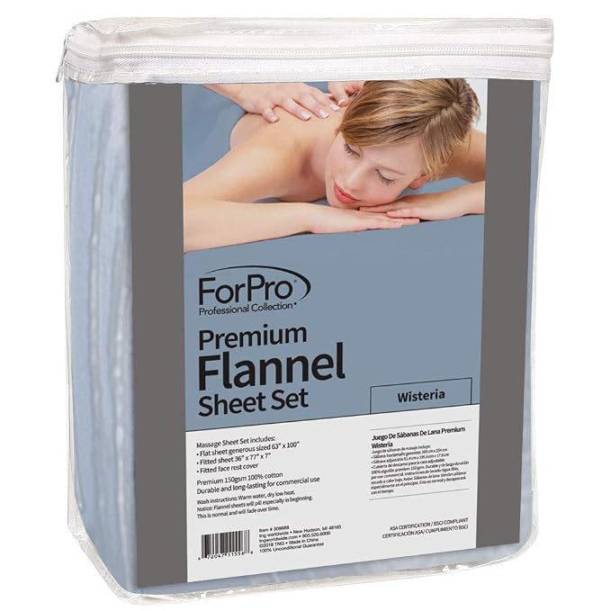 ForPro Premium Flannel 3-Piece Massage Sheet Set - Image 2