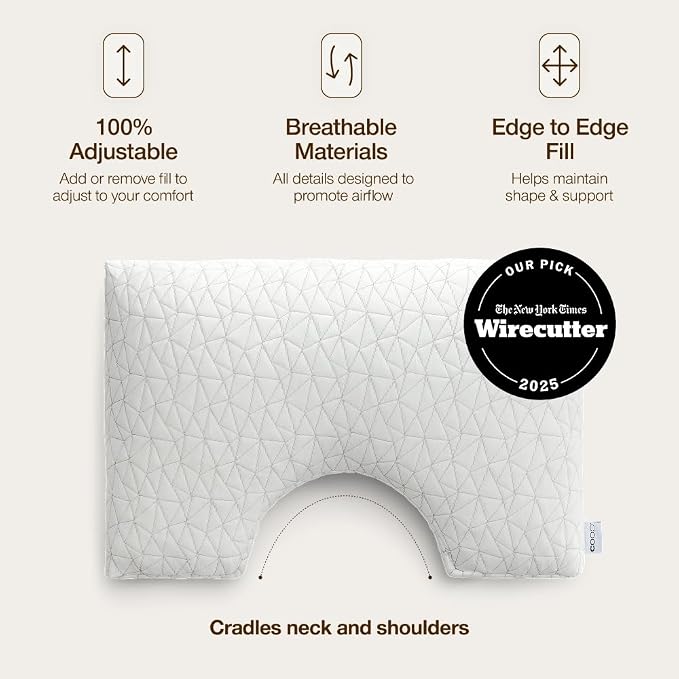 Coop Home Goods Original Cut-Out Adjustable Pillow, Queen Size Bed Pillows - Image 5