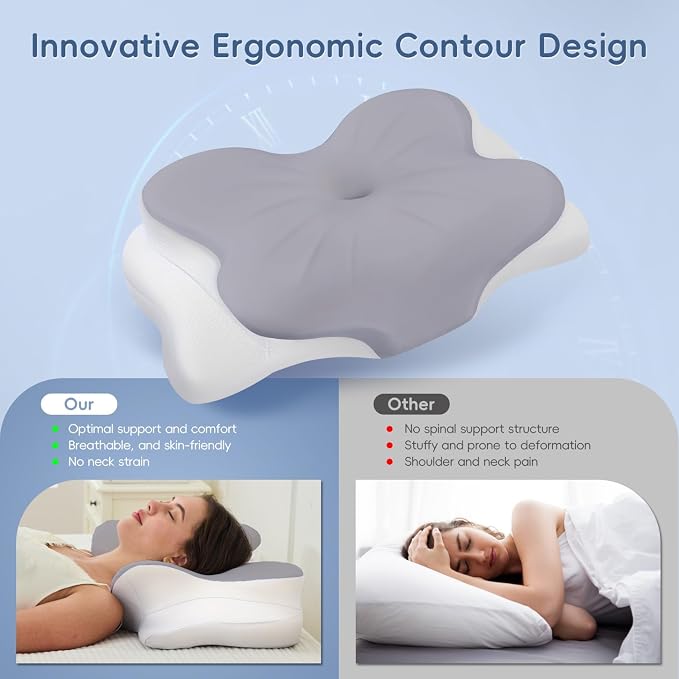 Cervical Neck Pillow, Ergonomic Memory Foam Pillows - Image 4