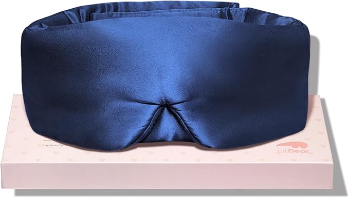LitBear Silk Sleep Mask for Side Sleeper, Eye Mask Sleeping for Women Men 100% by LitBear