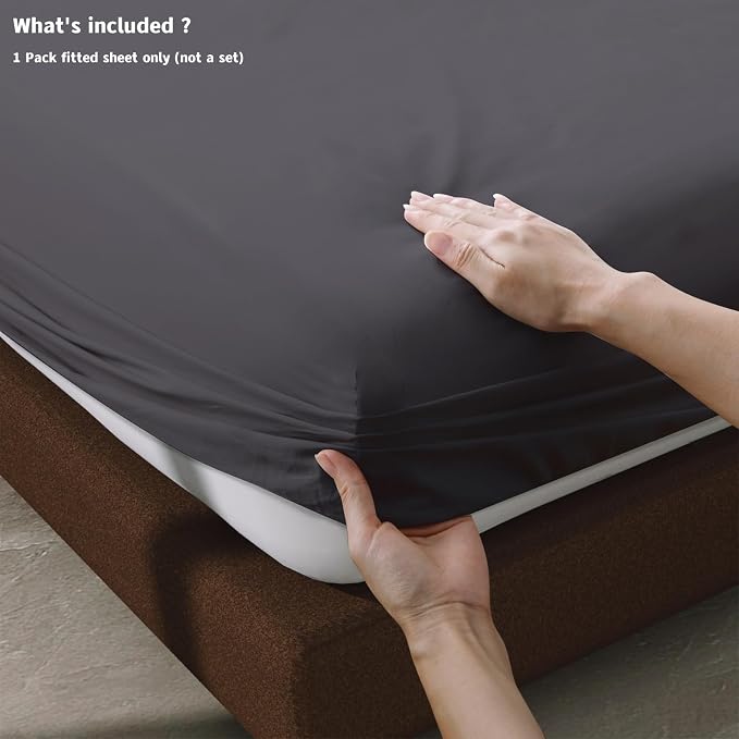 100% Egyptian Cotton Fitted Sheet Queen Size, 600 Thread Count, Soft & Elastic - Image 4