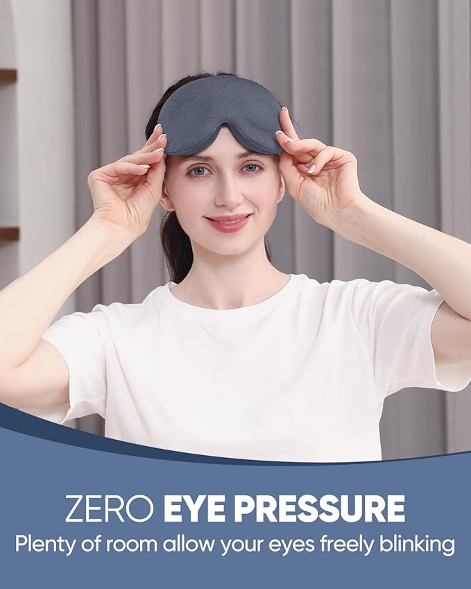 MZOO Luxury Sleep Eye Mask for Side Sleeper Men Women, Zero Eye Pressure 3D - Image 2