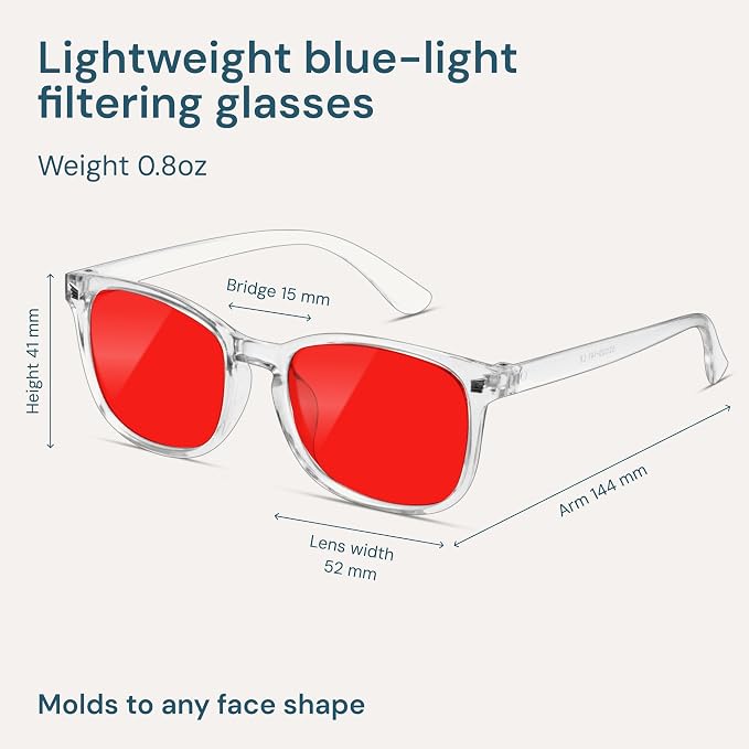 Gaoye Transparent with Red Lenses Blue Light Glasses - Image 4