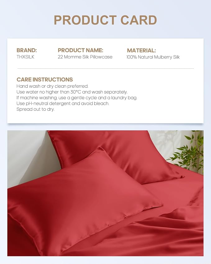 THXSILK 100% Pure Mulberry Silk Pillowcase - Image 8