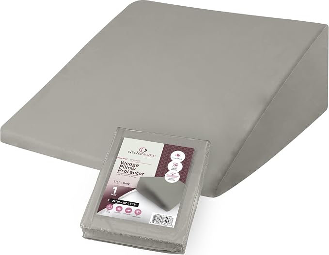 CirclesHome Wedge Pillow Cover 100% Cotton, Zippered Wedge Pillow Case Protector by CirclesHome