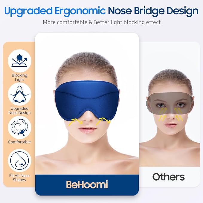 BeHoomi Sleep Mask, Premium Eye Mask - Image 2