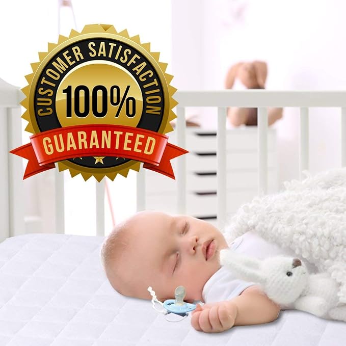 PlushDeluxe Crib Mattress Protector, 100% Waterproof, Ultra Soft Viscose Made - Image 7