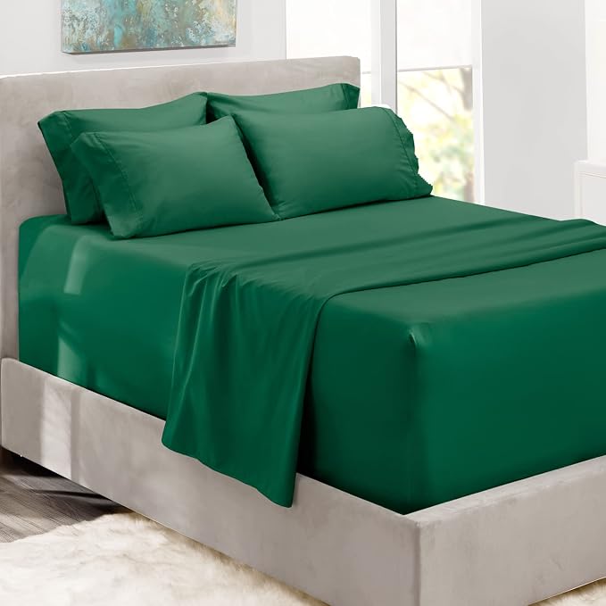 Hearth & Harbor Bed Sheets, Luxury Soft 6 Piece Bed Sheet Set Extra Deep Pocket by HearthHarbor