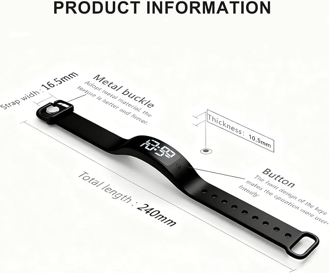 Vibrating Alarm Wristband Deaf People Watch Band Fit Sleeps Rise Silent Shock - Image 3
