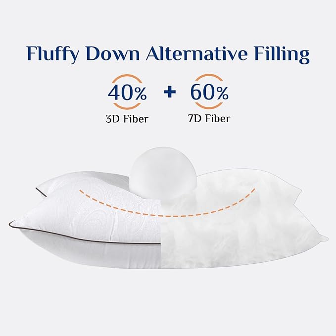 JOLLYVOGUE King Size Pillows for Sleeping, Soft and Supportive Bed Pillows - Image 3