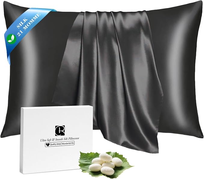 Ravmix Silk Pillow Cases with Zipper, 21momme Mulberry Silk Pillowcase by Ravmix
