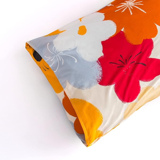 SUSYBAO Floral Duvet Cover Queen 100% Cotton Burnt Orange Flower Duvet Cover 3 - Image 6