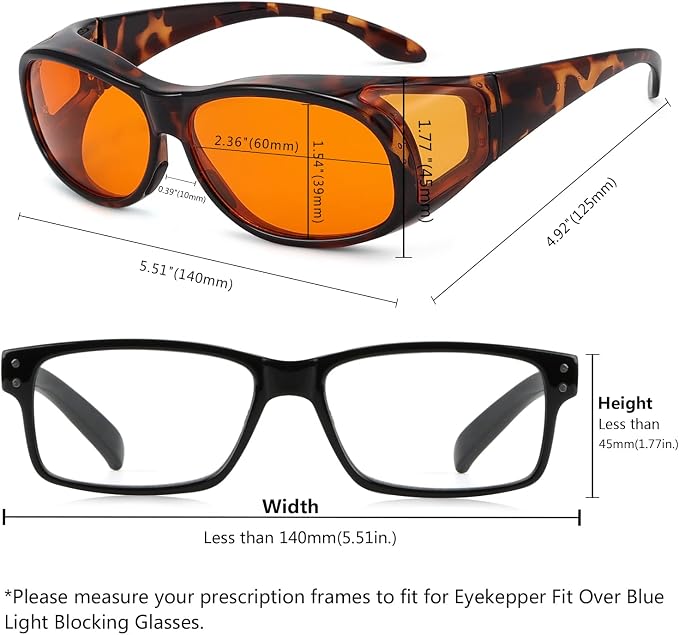 Eyekepper 100% Blue Reduction, Fitover Anti-Blue Blocking Computer Glasses - Image 4