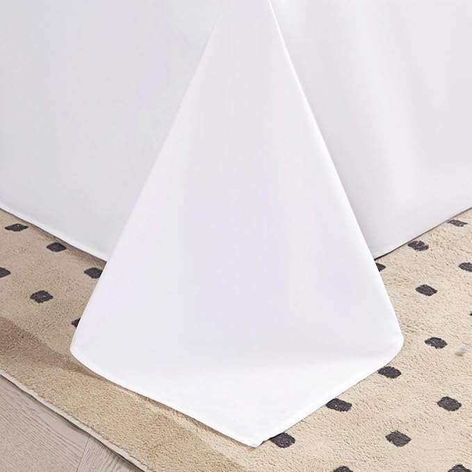 Twin Size Flat Sheet Only, Soft 300 Thread Count 100% Cotton Flat Sheets - Image 4