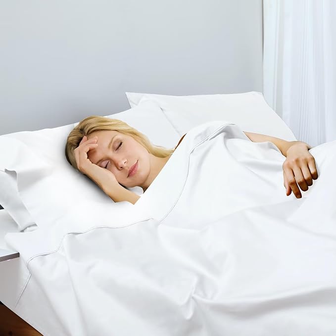 2-Pack Cotton TwinXL Flat Sheet Only, 600 Thread Count 100% Egyptian Cotton Top - Image 6