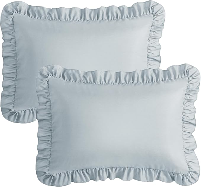 KKJIAF Ruffle Pillow Cases King Size Set of 2, Ruffled Pillow Covers - Image 7