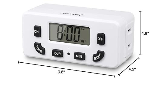 Fosmon Digital Timer for Electrical Outlets, Indoor 24 Hour Light Timer - Image 7