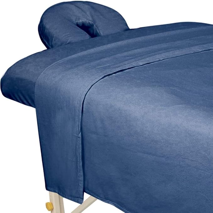 ForPro Premium Flannel 3-Piece Massage Sheet Set, Ocean Blue by ForProProfessionalCollection