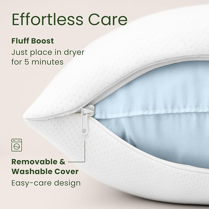Memory Foam Pillows Queen Size Set of 2 - Image 7