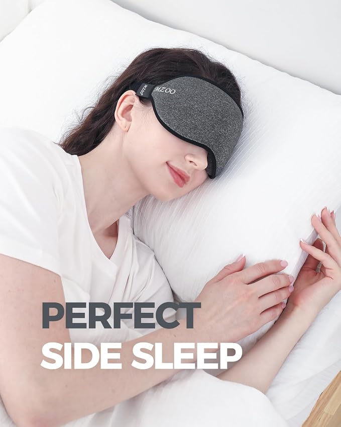 MZOO Luxury Sleep Mask for Back, Side Sleeper, Complete Light Blocking Sleeping - Image 2
