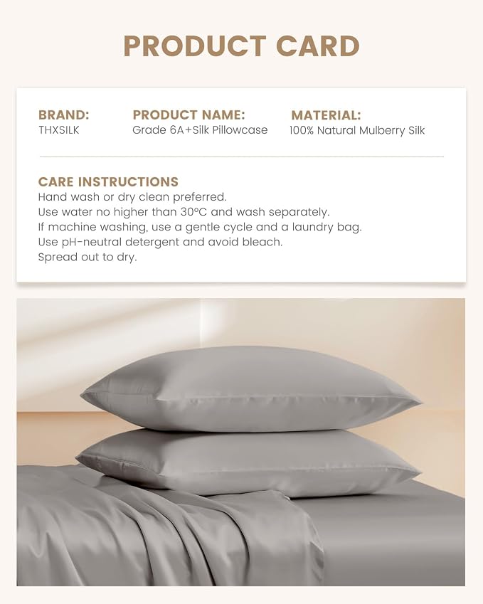 THXSILK Set of 2 Mulberry Silk Pillowcases - Image 8