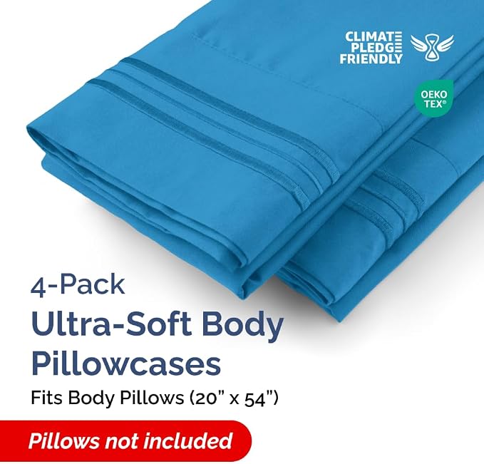 Body Pillowcases Set of 4-20x54 Long Body Pillow Case - Image 2