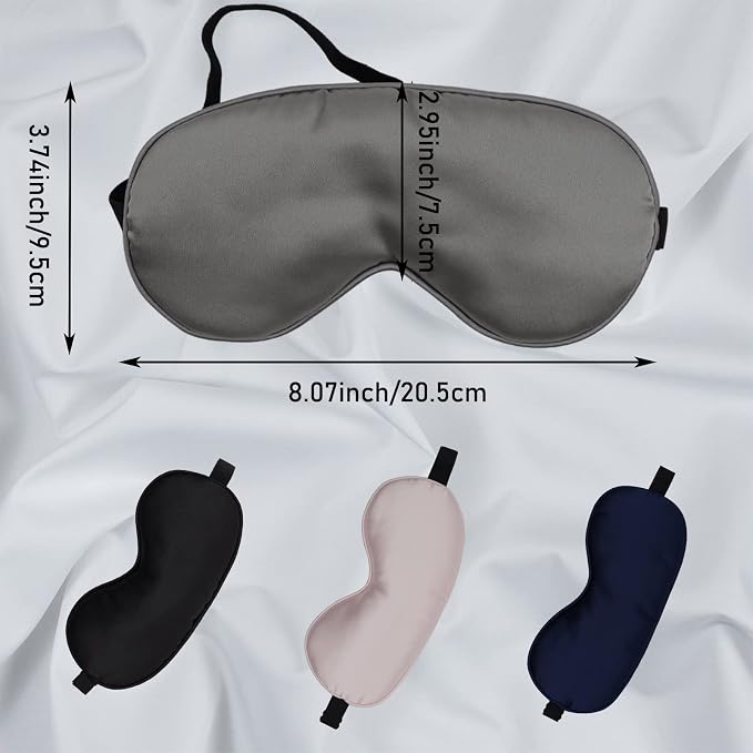 LERSVICVIL 4 Pack Eye Mask for Sleeping Silky Soft Satin Blindfold Adjustable - Image 4