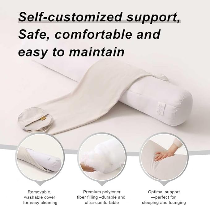 Body Pillow for Adults, Long Round Pillow, Big Cylindrical Pillow, Large Full - Image 4