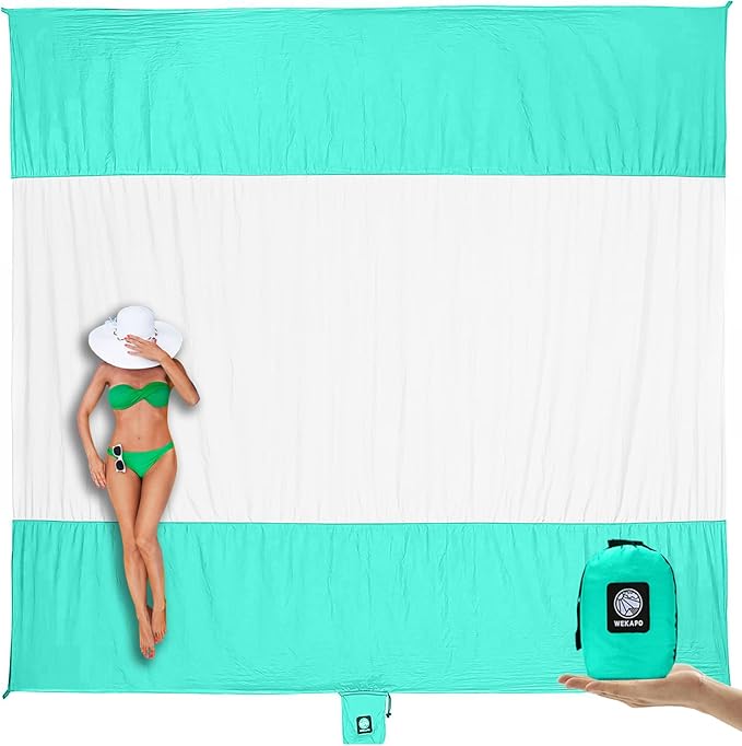 WEKAPO Beach Blanket Sandproof Waterproof, Extra Large Beach Mat, Oversized & by Wekapo
