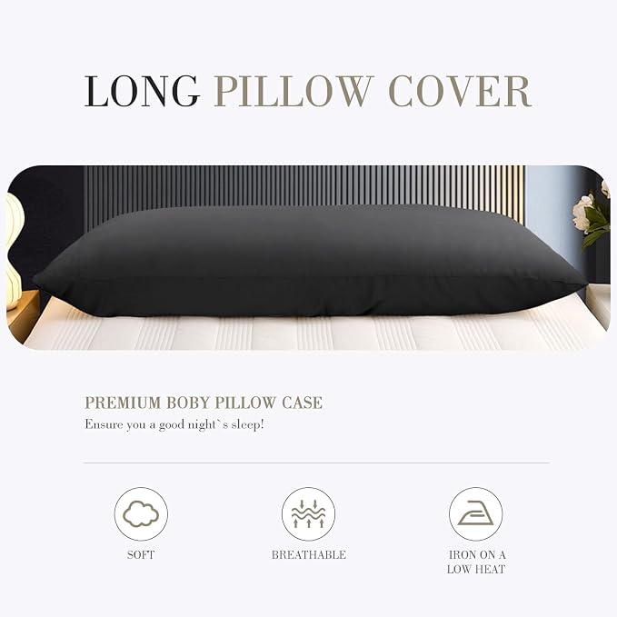 WishSmile Body Cooling Pillowcase Long Pillow Case Breathable Cool Silky Soft - Image 7