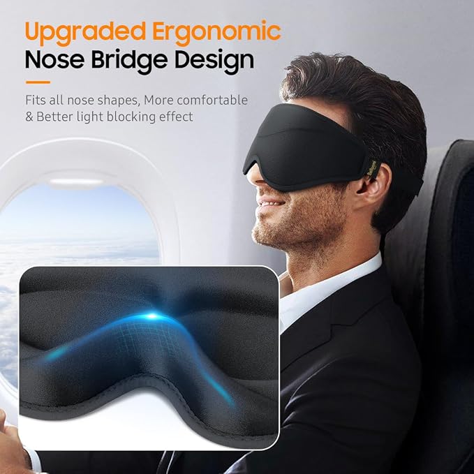 BeHoomi Sleep Mask, 2 Packs Premium Eye Mask - Image 5